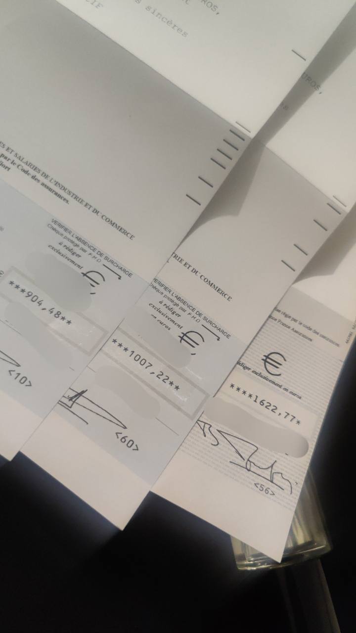 3 chèques d'un coup