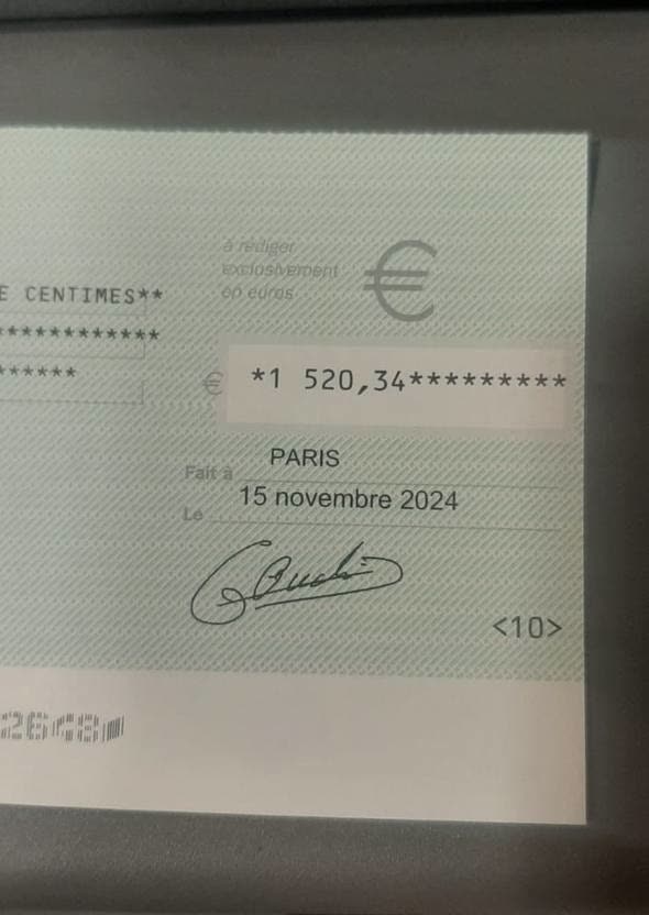 Chèque 1520€