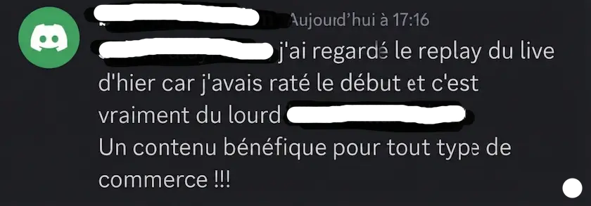 Retour Discord — vraiment du lourd